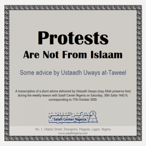 Protests Are Not from Islaam